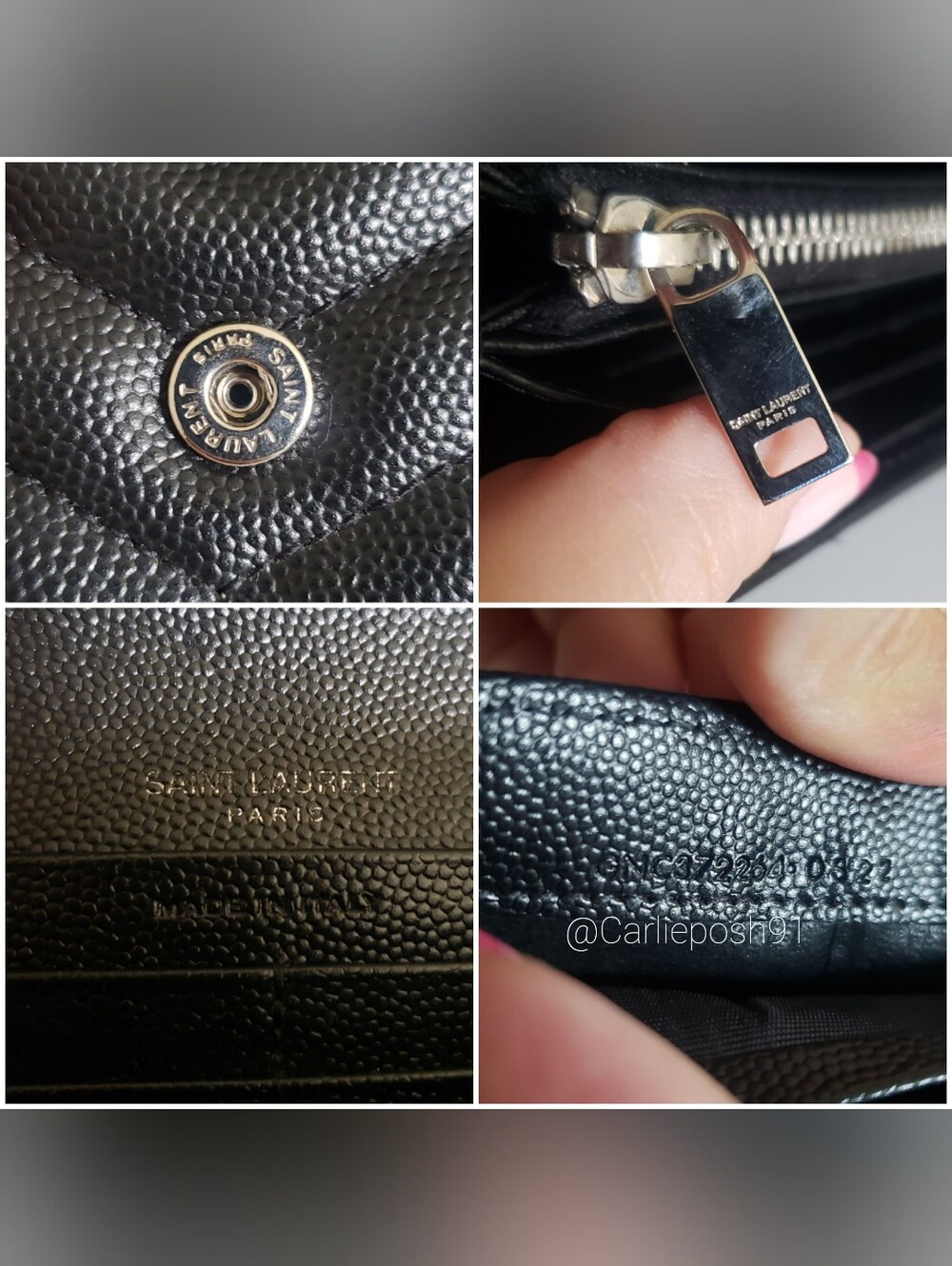 Authentic Pre-owned Yves Saint Laurent Grain De Poudre Envelope Wallet - Picture 14 of 15